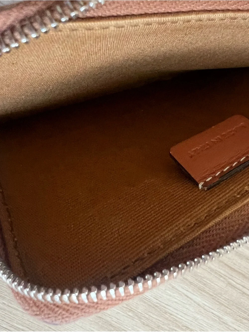 CELINE Triomphe Signature-Pattern Zip Card Holder in Black and Brown